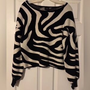 Black and White Zebra Print Sweater